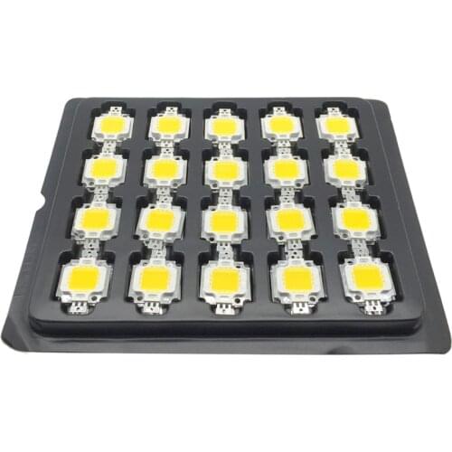 100pcs/lot 10W Chip Bulb led 10w beads light 900LM 9-12V Lamp Light White Warm white High Power 24*24mli Chip for flood lamp