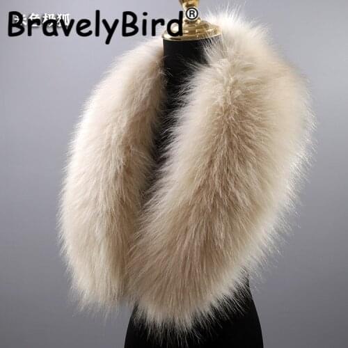 100% High Quality Faux Fur Collar Women Winter Warm Accessories 90*20cm Luxury Men Down Jackets Hood Fur Decor Scarves Shawl