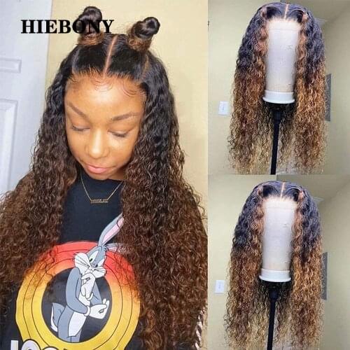 1B30 Curly Lace Front Human Hair Wigs with Baby Hair Ombre Blonde 13x6 Curly Lace Front Wig Bleached Knots for Black Women