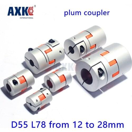 2019 Real Ball Bearing Axk Diameter 55mm Length 78mm Plum Clamp Coupler D55 L78 Shaft Size From 12mm To 28mm Cnc Jaw Coupling