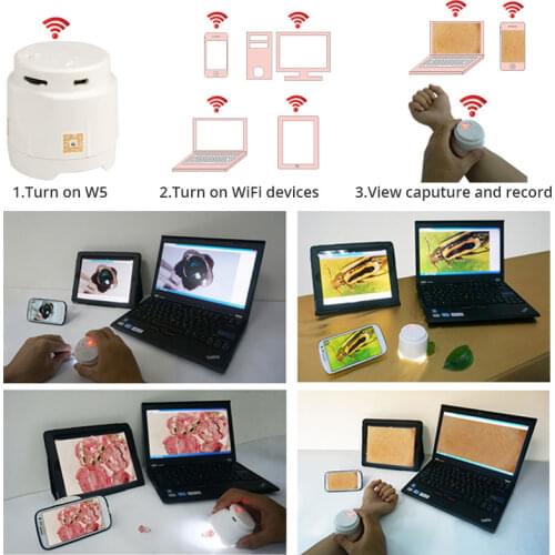 5.0MP Mini WIFI Digital Microscope Camera LED Illuminated for Iris Skin Hair Care Industrial Inspection