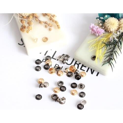 50pcs Mini Eyelet Buttons For DIY Candle Cake Doll Belt Buckles Metal Buckle Snap Buttons Bag Clothes Sewing Accessories