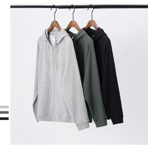 52026 Hooded Sweatshirts Zipper Fly Double Pockets Heavy Weight 320g Loose Casual Men And Women Solid Color Sport Coats Unisex