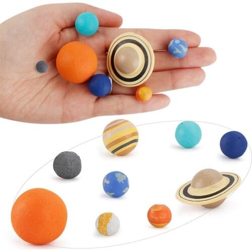 9Pcs/set Simulation Solar System Nine Planets Model Kit Earth Globe Cognition Ball Toy Children Educational Planetarium Science