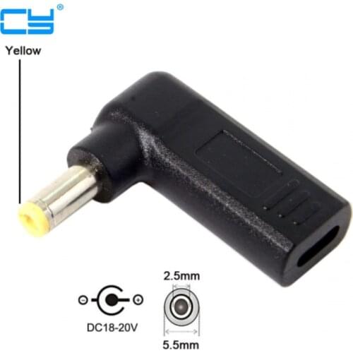 USB 3.1 Type C USB-C to DC 20V 5.5 2.5mm Adapter PD Emulator Trigger 90 Degree Angled