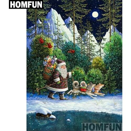HOMFUN Full Square/Round Drill 5D DIY Diamond Painting "Christmas gift" 3D Embroidery Cross Stitch 5D Home Decor A00952