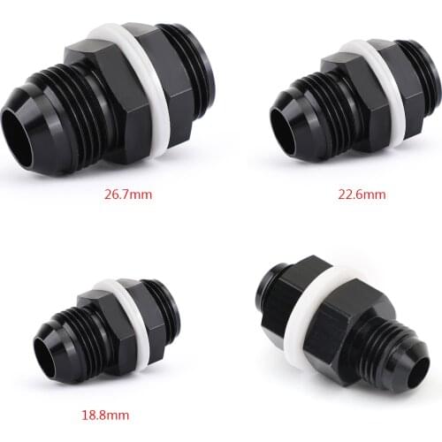 Artudatech 6 AN AN6 Flare Fuel Cell Bulkhead Fitting With Washer Black