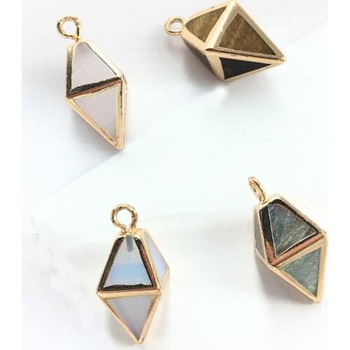 Balancing Reiki Charms 7 Chakra Natural Hexagonal Pyramid Rose Pink Quartz Rock Crystal Stone Pendulum For Dowsing Pendant 12pcs