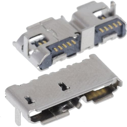 Free shipping 5PCS HI-Speed Micro USB 3.0 Female 10Pin DIP SMT Socket PCB Soldering Connectors