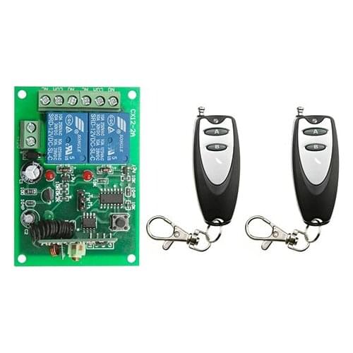 DC12V 24V 2CH RF Wireless Remote Control System teleswitch Transmitter and receiver universal gate remote control radio receiver