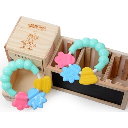 Baby Teether Toys Toddle Safe BPA Free Teething Ring Silicone Chew Dental Care Toothbrush Nursing Beads Gift Infant