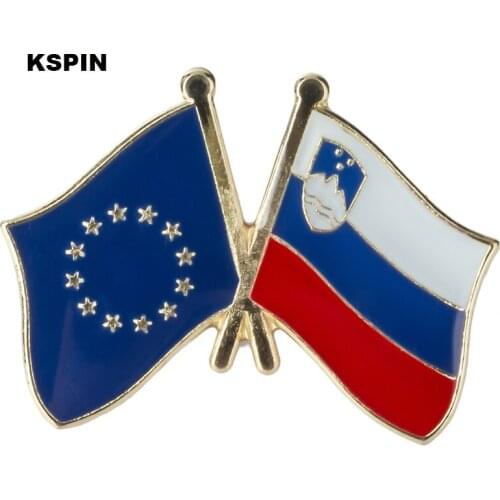 European Union Slovenia Friendship Flag Badge Metalicas Pins Icon Backpack Brooch for Women/Men XY0083