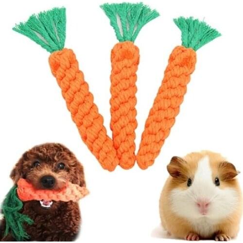 Pet Chew Toy Tooth Clean Tools Straw Carrot for Hamster Guinea Pig Rabbit Rat Cat Puppy Small Dog Toy