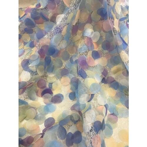 Embroidery net lace SYJ-68689 Nigerian Embroidered Lace Fabric sequins African French Lace Fabric