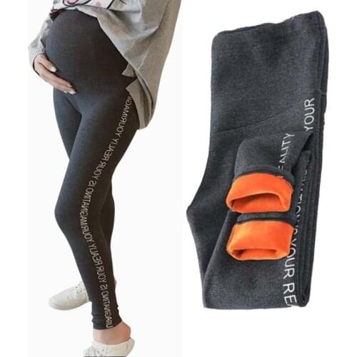 Maternity Leggings Winter Increase Cotton Clothes Long Support Abdomen Pants Korean Clothing Trousers For Pregnant Women M-XXXL