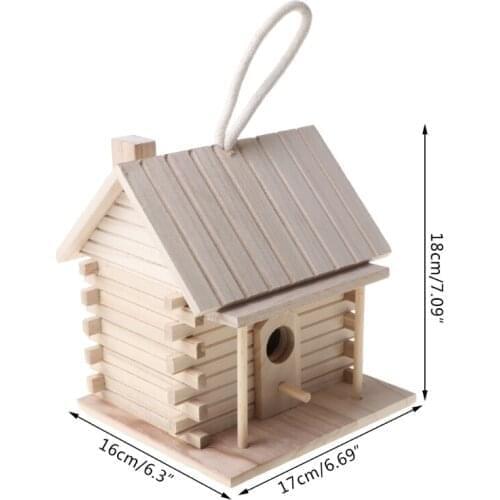 M17D Wooden Bird House Warm Bird Breeding Box Outdoor Nest Hut Pet Toy