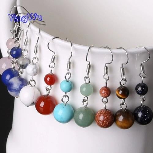 Fashion Natural Stone Beads Dangle Long Drop Earrings for Jewelry Making Women DIY Charms Gift