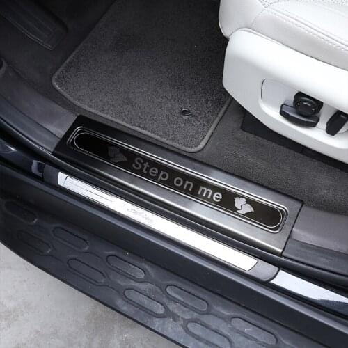 4 Pcs Stainless Inside Door Sill Scuff Threshold Protector Plate Cover Trim For Land Rover Discovery 5 LR5 2017 Accessories