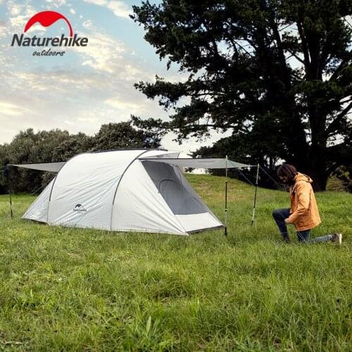 NatureHike 3 person tent 2-door opening design great ventilation family camping tent waterproof and UV protection park tents
