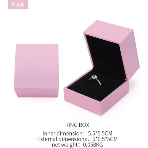 New Pink Matte Wedding Ring Jewelry Display Storage Box For Female Earring Bracelet Pendent Showcase Jewellery Holder Portable