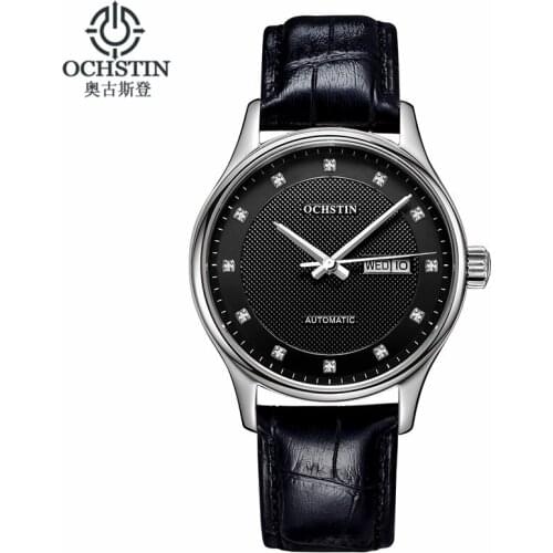 Ochstin Classic Automatic Watch Men Military Genuine Leather Strap Watches Luxury Brand Dress Wristwatches Women Reloj Hombre