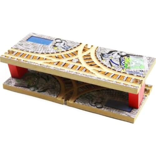 P165 Wooden Train Track Accessories transportation hub Double T-Rail Station Compatible with Solid Wood Train BIRO Track