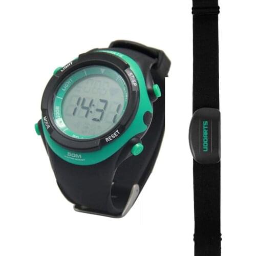 Udoarts Heart Rate Monitor with Chest Strap , Batteries and Screwdriver, Black / Green Nature