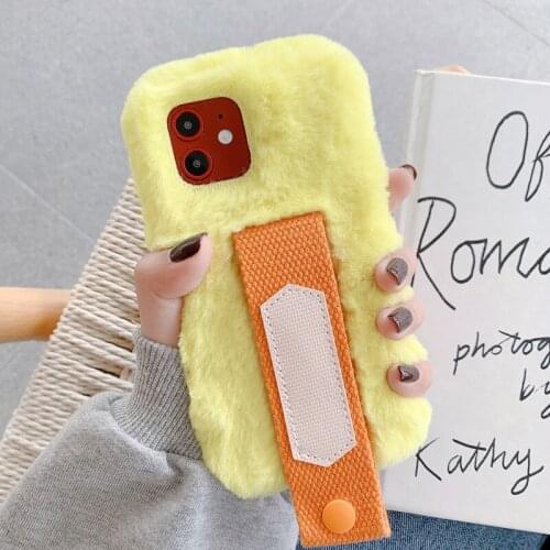 Furry Protection Phone Case for Huawei P10 Plus P20 P30 P40 Pro Lite Mate 10 20 20X Cover Soft Plush Shell with Wrist Strap Skin