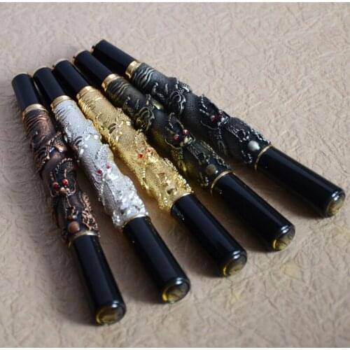 ROLLER BALL PEN JINHAO 41 GOLDEN WITH DRAGON EMBOSSMENT CRYSTAL BRASS COPPER GOLDEN SILVER 5 COLORS FOR CHOOSE