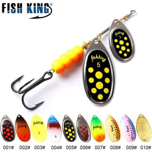 FISH KING 11cm-25G Brass Material Long Cast Spinner Bait Fish Metal Lures With Treble Hook Fishing Lure