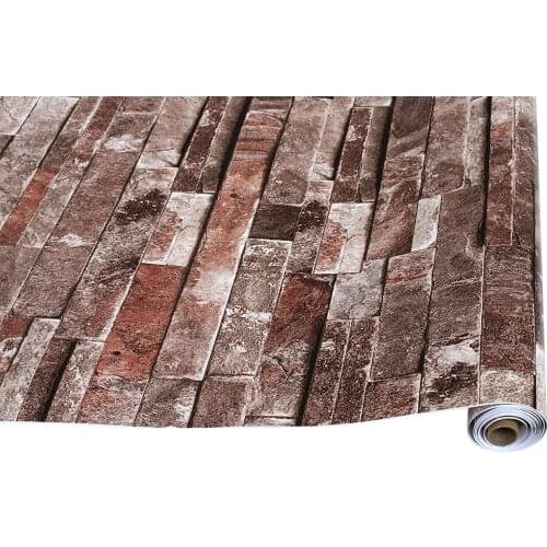 Peel and Stick Contact Paper Faux 3D Brick Self Adhesive Removable Red Brick Wallpaper for Home Kitchen