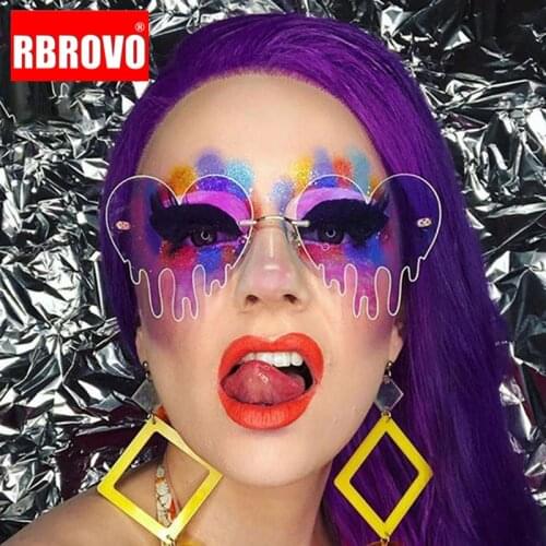 RBROVO 2021 Heart Retro Sunglasses Women Brand Designer Eyewear For Women/Men Funny Eyeglasses Women Vintage Oculos De Sol Gafas