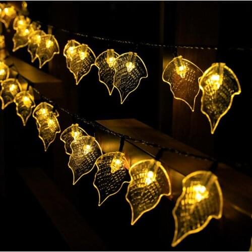 New Led Solar Leaf String Light Outdoor Waterproof Christmas Fairy Lights for Garland Wedding Garden Decoration Holiday Lighting