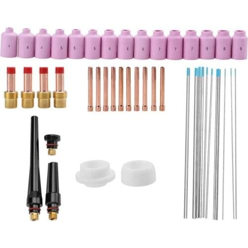 TIG Torch Consumables, 46Pcs / Set WP-17/18/26 Series TIG Welding Torch Consumables Accessories, Tig Welding Torch