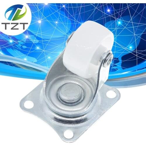 Universal Swivel Casters 1" Wheels White Roller Wheel For Furniture Trolley Chair Swivel Caster Wheel