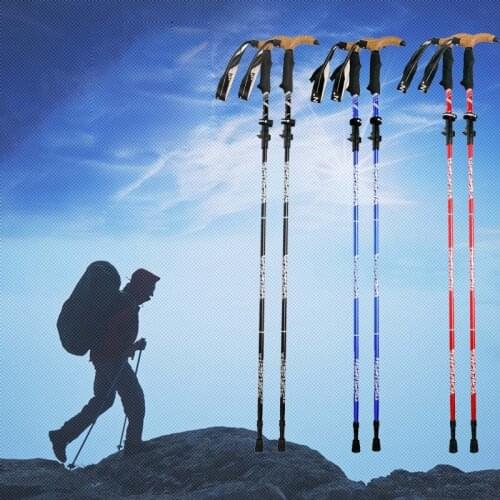 High Quality 2020 Outdoor Aluminium alloy folding rod super light section 5 a crutch sticks outdoor portable stick men and women