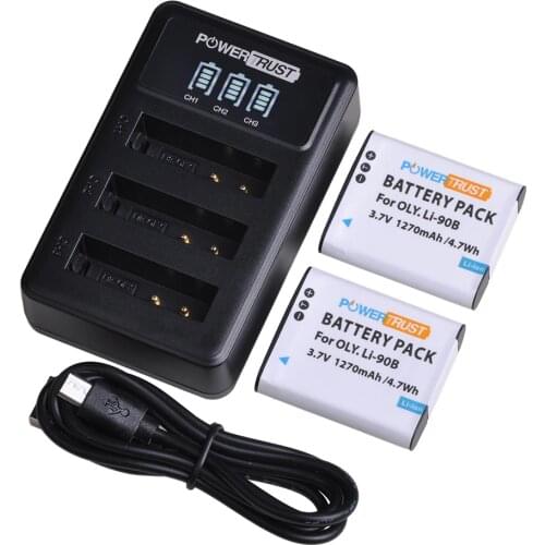 2x LI-90B LI 90B Li90B LI-92B Battery + LED USB Charger for Olympus Tough TG-1 iHS TG-2 iHS TG-3 TG-4 SH50 iHS SH60 Batteries