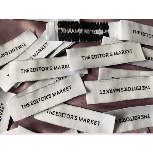 Custom High density Clothing Tag Woven Label main label damask label Embroidery Tags for Garment Bags DIY Sewing Accessories