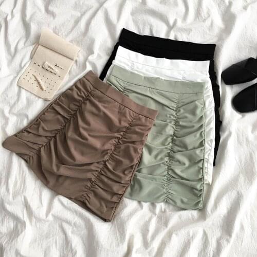 Design sense 2021 summer new womens light mature temperament all-match solid color bag hip bust A-line skirt