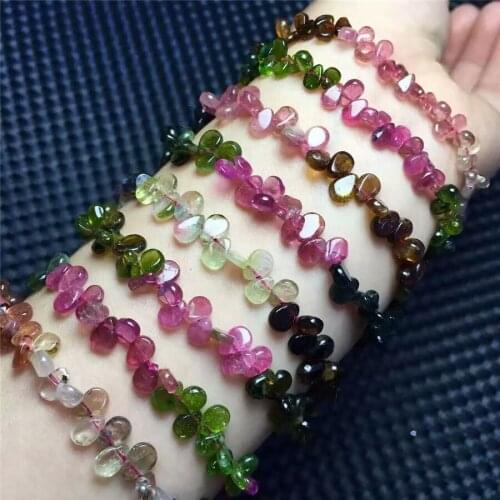 Fashion Long Necklace For Women Femme Gift Colorful Genuine Natural Tourmaline Quartz Crystal Necklace