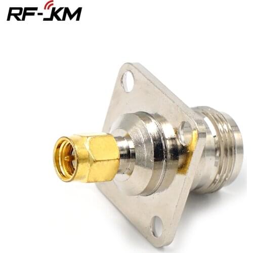 1Pcs N Type Female To SMA Male RF Connector Adapter Test Converter 4 Hole Flange Panel