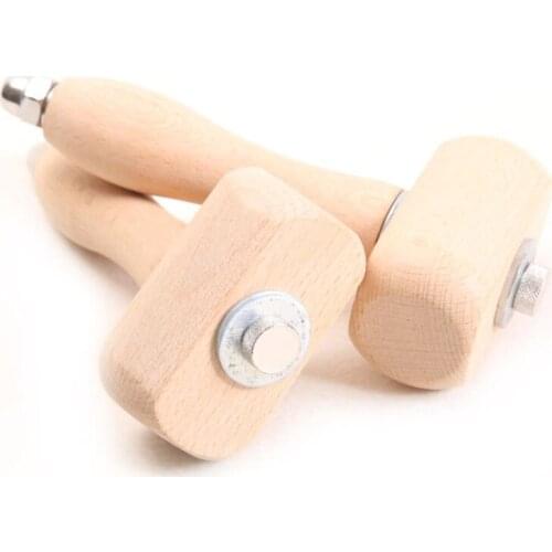1pcs Leather Carving Handheld T Shape Leather Carving Hammer Wood Handle Mallet DIY Craft Tool