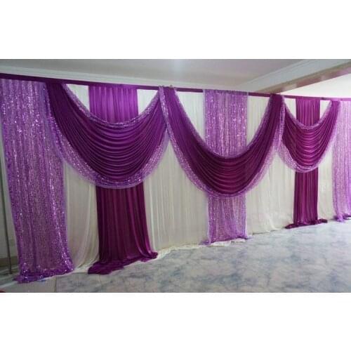 10ft (H) x 20ft (L) Purple Wedding Backdrop Lilac stage curtain Wedding Decoration
