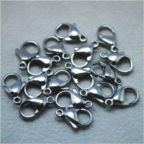 100pcs stainless steel clasps 304 stainless steel hooks lobster clasps for necklace making accessories OEM orders