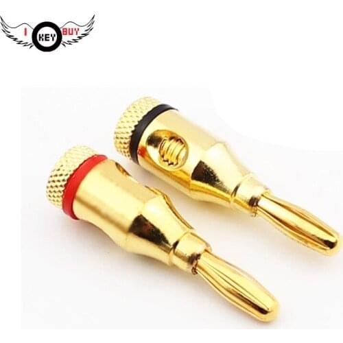 I Key Buy 2PCS/lot Top-Quality Brand-New Speaker Line Pin Banana Plug Post No Welding Required Gold Connector Free Shipping