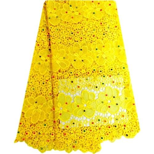 2016 Latest Teal African French Lace Fabric High Quality African Tulle Lace Fabric For Wedding Yellow Color With Beads