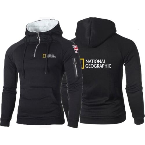 2021 Fashion Mens National-Geographic Zipper Hoodies Print Survey Expedition Scholar Autumn Patchwork Tracksuit Hoody Clothing