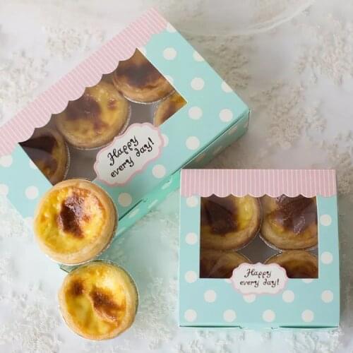 5pcs Kraft paper Cookie cake Packaging Box with plastic pvc window for Candy Biscuit Chocolate Paper Carton cardboard gift box