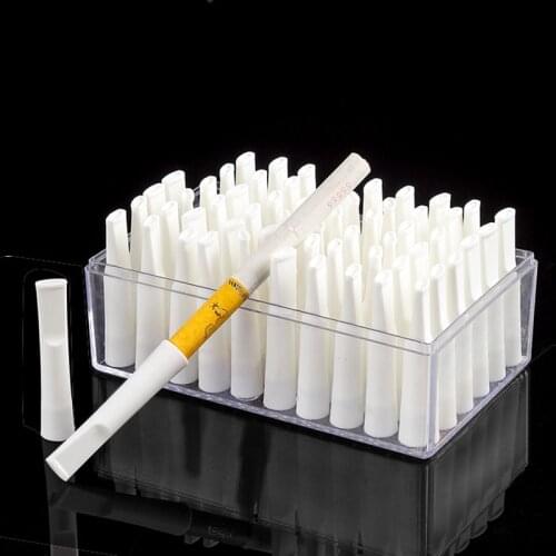 60pcs/box Disposable Cigarette Holder Filter Smoking Filter Reduce Tar Filtration Cleaning Cigarette Holder Converter YJ629