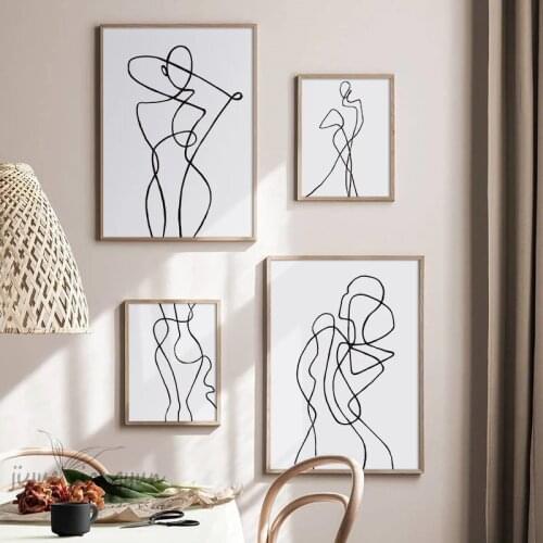 Abstract Sexy Woman Body Line Canvas Poster Nordic Decoration Picture Wall Art Print Painting Minimalist Scandinavian Home Decor